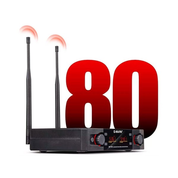 Encontraproduto.com.br - Microfone Duplo Sem Fio G-Mark EW100 Profissional - AC2858