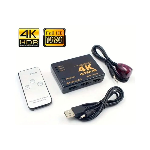 Encontraproduto.com.br - Switch HDMI 3 em 1 C/ Controle Remoto - AC2927