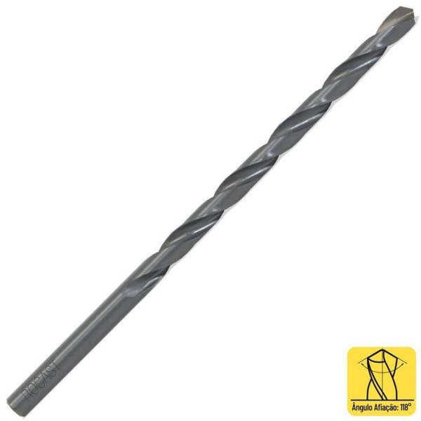 Encontraproduto.com.br - Broca Haste Paralela Extralonga Med. 5mm X 350mm Acabamento Oxidado, Sem. 1869 Ref. 90,0009