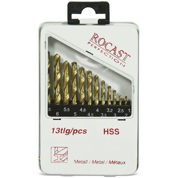 Encontraproduto.com.br - Jogo De Brocas Com Titânio - 1,5 A 6,5mm - Com 13 Peças - 137,0057 - Rocast
