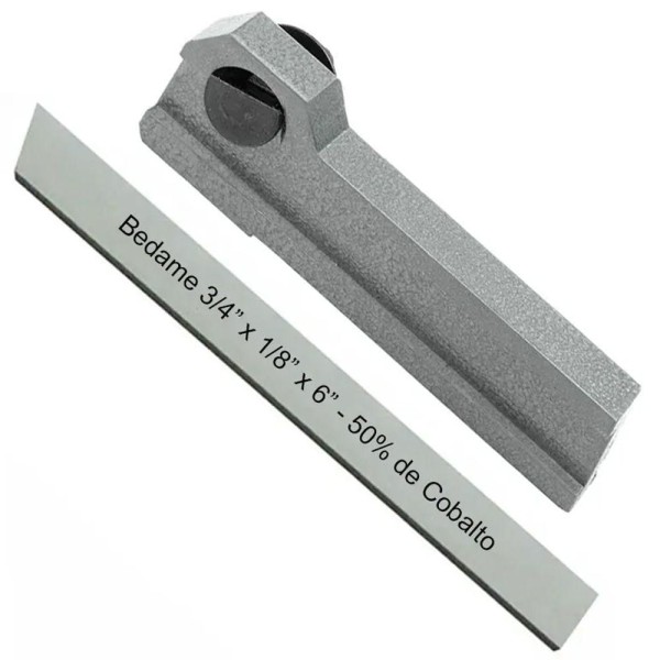 Encontraproduto.com.br - Bedame 3/4 X 1/8 X 6 50% Cobalto + Porta Bedame 3/4 - 2 Pçs