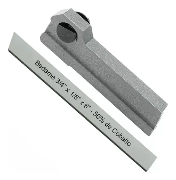 Encontraproduto.com.br - Bedame 3/4 X 1/8 X 6 50% Cobalto + Porta Bedame 3/4 - 2 Pçs