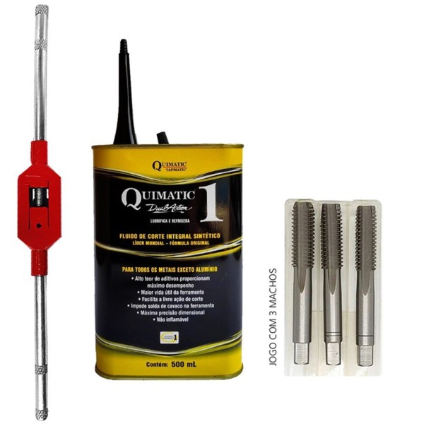 Encontraproduto.com.br - Jogo De Macho - M4 X 0,7 + Desandador + Fluido De Corte
