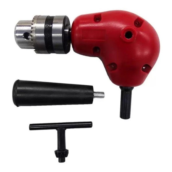 Encontraproduto.com.br - Mandril Angular 90 Graus Med. 3/8 + Broca 6/7/8mm - 4 Peças