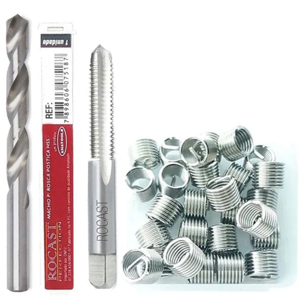 Encontraproduto.com.br - Rosca Postiça M5 X 0,8 + Macho Especial + Broca 5,2mm