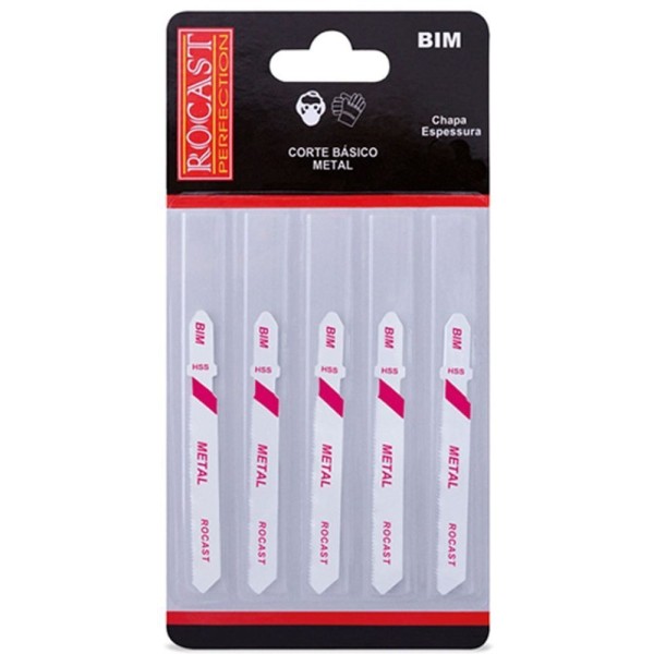 Encontraproduto.com.br - Lâmina De Serra Tico-tico Para Metal - Bim 2 - 75x8mm - 5 Unidades - Ref. 83,0005 - Rocast