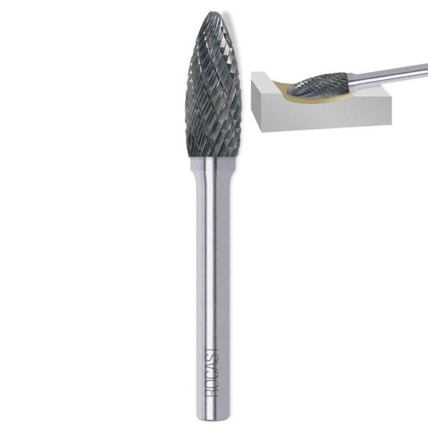 Lima Rotativa Labareda - Med. 10mm - Metal Duro - Rocast