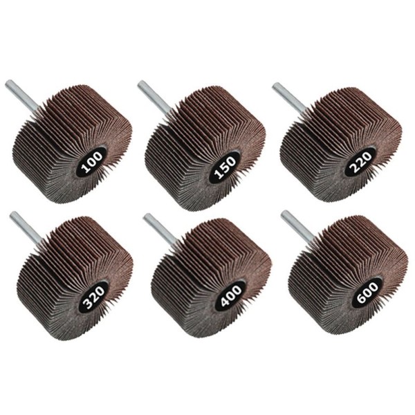 Encontraproduto.com.br - Kit Roda De Lixa Mini Pg - Med. 60mm X 25mm - Gr 100/150/220/320/400/600 - Convertop