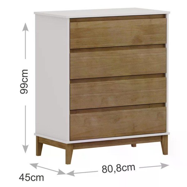 Encontraproduto.com.br - Guarda Roupa 5 Portas Com Espelho E Comoda MDF/Madeira Maciça Prata FNT