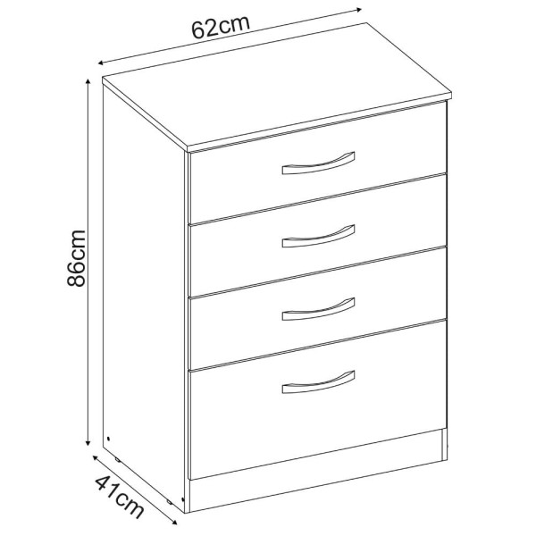 Encontraproduto.com.br - Comoda 04 Gavetas Astral Demobile