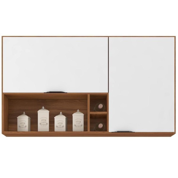 Encontraproduto.com.br - Armario Aereo 2 Portas E Nichos 120cm 94221 Demobile
