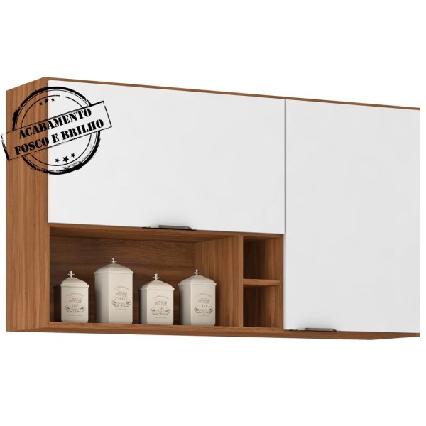 Encontraproduto.com.br - Armario Aereo 2 Portas E Nichos 120cm 94221 Demobile