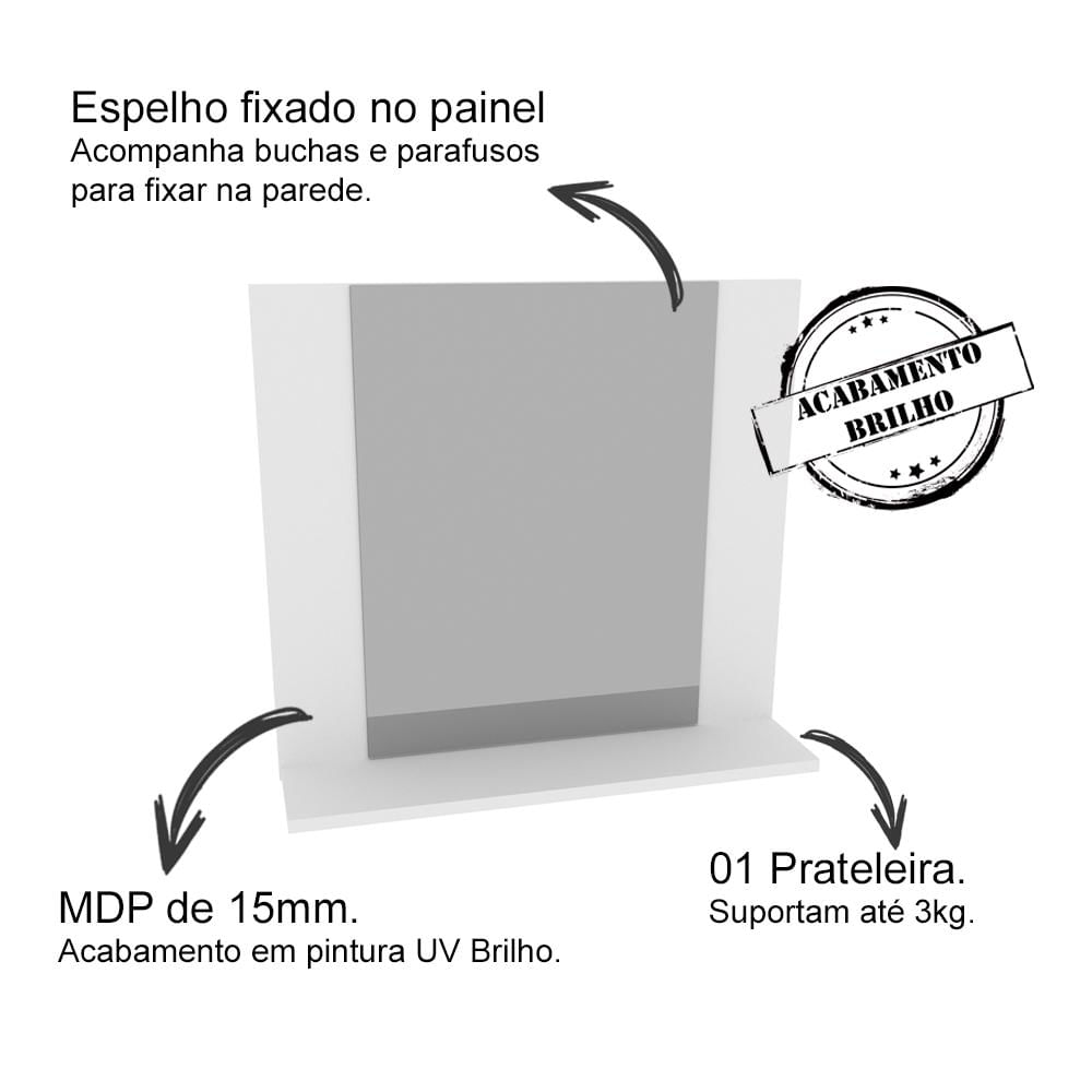 Encontraproduto.com.br - Conjunto Para Banheiro Armarios Com Cuba E Espelho BN4 Tecno Mobili
