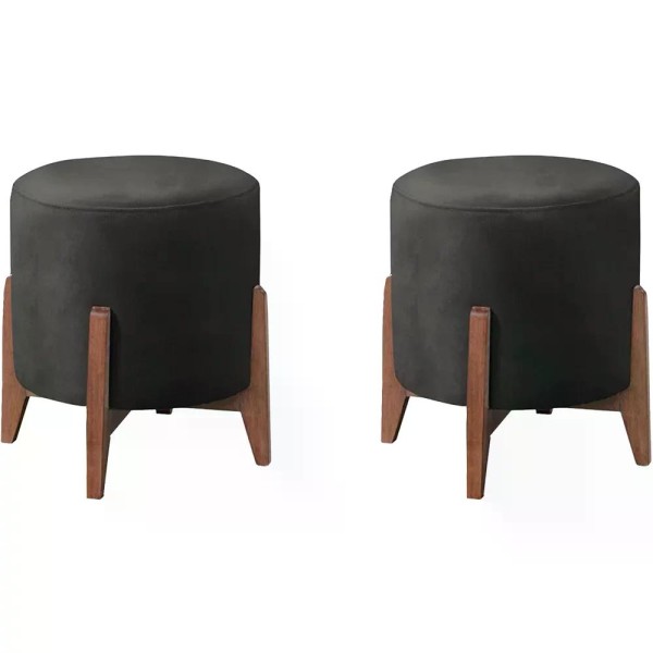 Encontraproduto.com.br - Kit 2 Puf Puff Para Sala Lhor Veludo RM