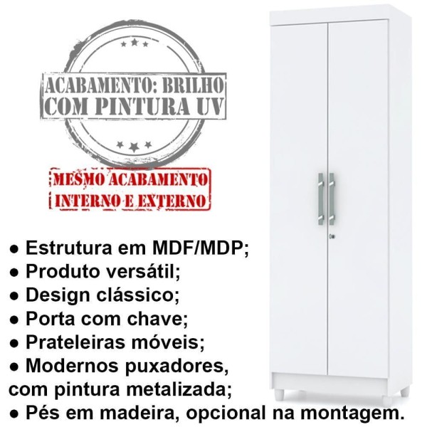Encontraproduto.com.br - Armario Multiuso 02 Portas 10045 Branco Vlr Branco
