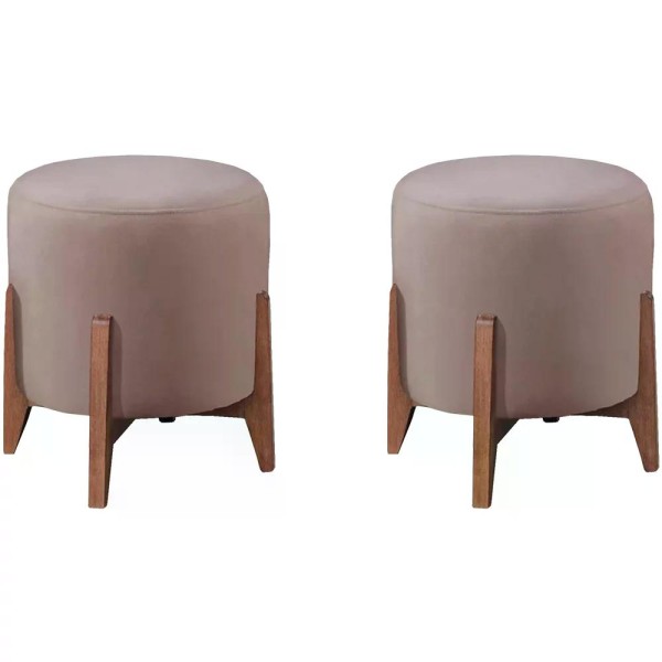 Encontraproduto.com.br - Kit 2 Puf Puff Para Sala Lhor Veludo RM