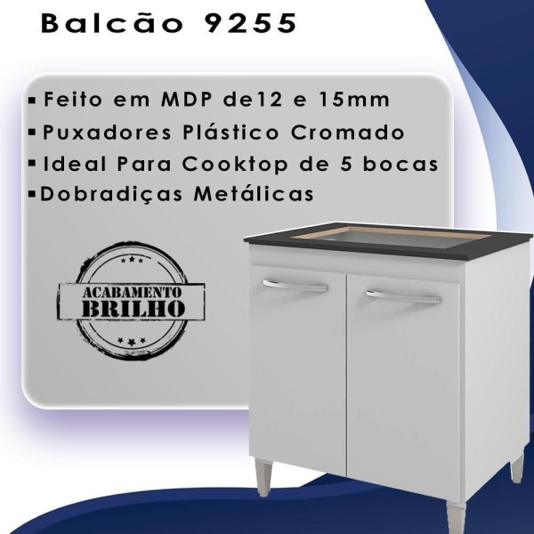 Encontraproduto.com.br - Balcao Com Tampo 70cm Para Cooktop 5 Bocas 9255 Mobbs