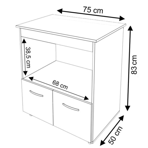 Encontraproduto.com.br - Balcao Multiuso Com Nicho 75cm 9450 Mobbs