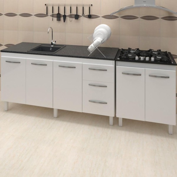 Encontraproduto.com.br - Balcao Pia 150cm e Cooktop 5 Bocas Mobbs