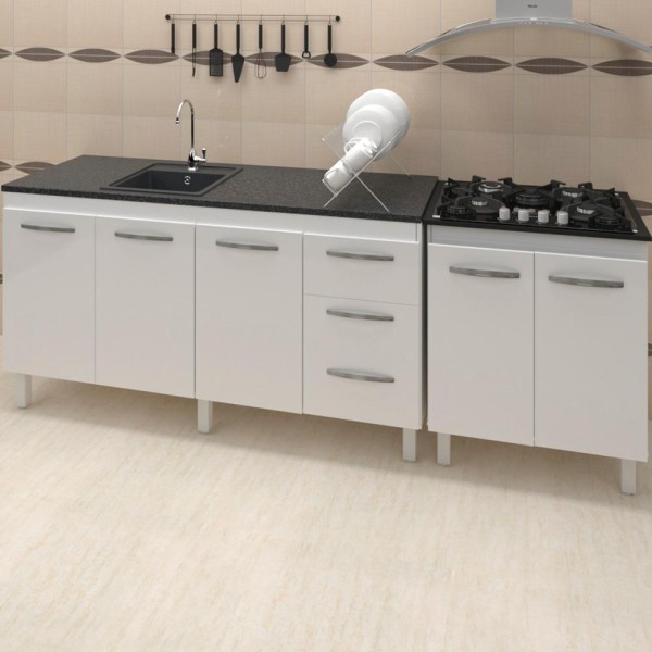 Encontraproduto.com.br - Balcao Pia 150cm e Cooktop 5 Bocas Mobbs