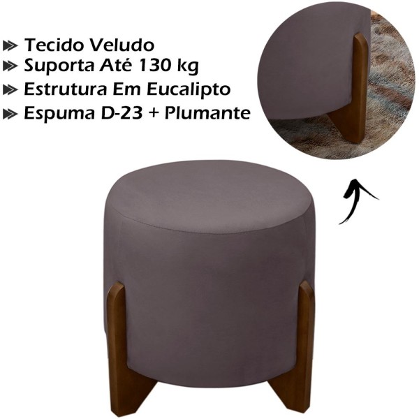 Encontraproduto.com.br - Puff Puf Para Sala Matte Veludo Sanch