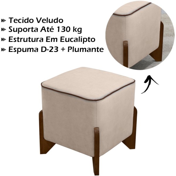 Encontraproduto.com.br - Puff Puf Para Sala Chui Veludo Sanch
