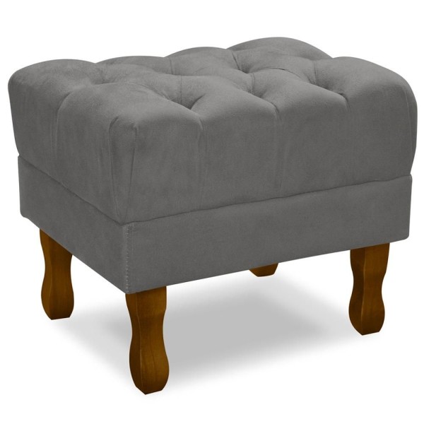 Encontraproduto.com.br - Puff Puf Retro Capitone 52x44cm Suede MPassos