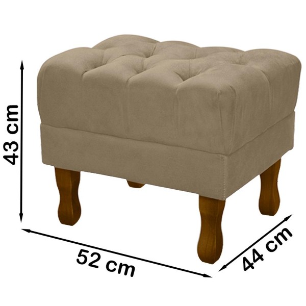Encontraproduto.com.br - Puff Puf Retro Capitone 52x44cm Suede MPassos