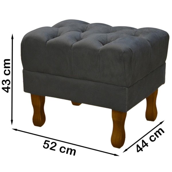 Encontraproduto.com.br - Puff Puf Retro Capitone 52x44cm Suede MPassos