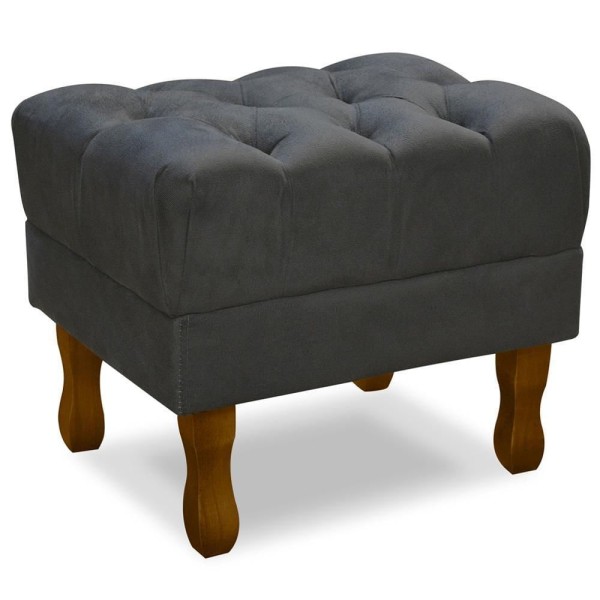 Encontraproduto.com.br - Puff Puf Retro Capitone 52x44cm Suede MPassos