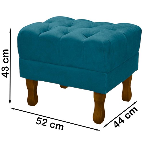 Encontraproduto.com.br - Puff Puf Retro Capitone 52x44cm Suede MPassos