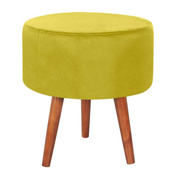 Encontraproduto.com.br - Puff Puf Redondo Pes Palito 44x40cm Suede MPassos