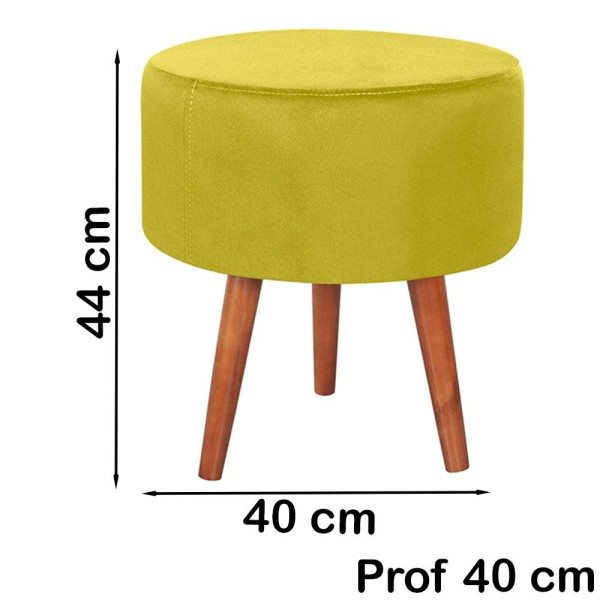 Encontraproduto.com.br - Puff Puf Redondo Pes Palito 44x40cm Suede MPassos