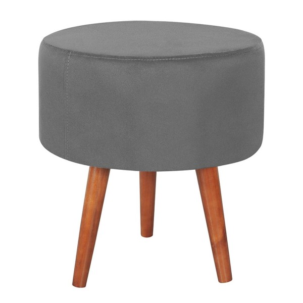 Encontraproduto.com.br - Puff Puf Redondo Pes Palito 44x40cm Suede MPassos