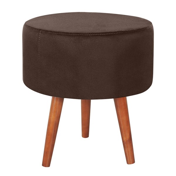 Encontraproduto.com.br - Kit 2 Puff Puf Redondo Pes Palito 44x40cm Suede MPassos