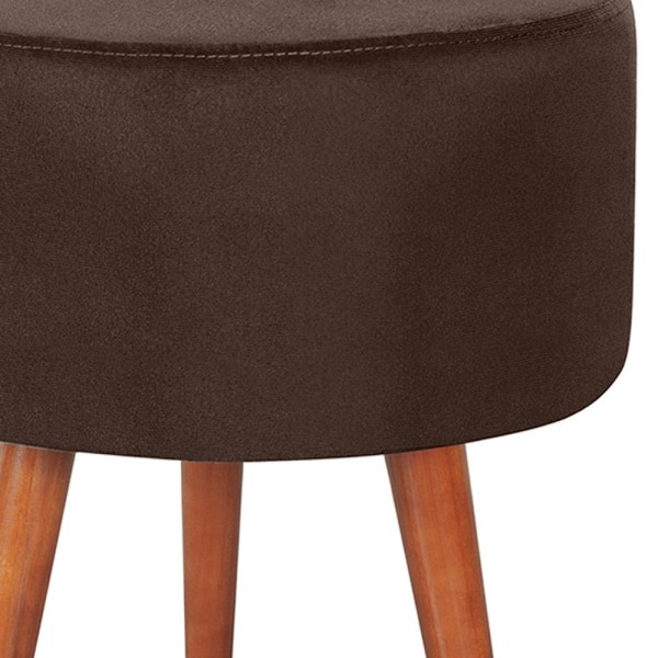 Encontraproduto.com.br - Kit 2 Puff Puf Redondo Pes Palito 44x40cm Suede MPassos