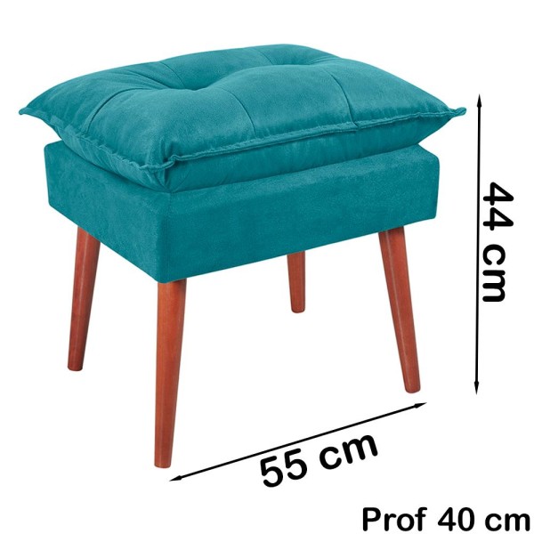 Encontraproduto.com.br - Puff Puf Opall Pes Palito 55x40cm Suede MPassos