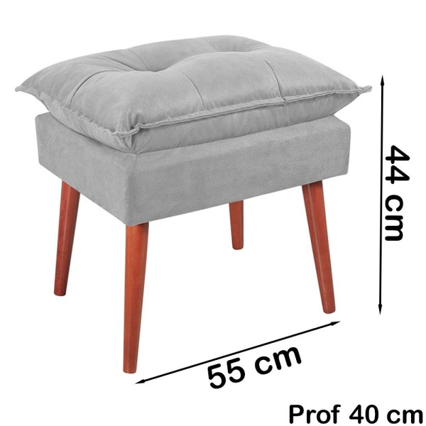Encontraproduto.com.br - Puff Puf Opall Pes Palito 55x40cm Suede MPassos