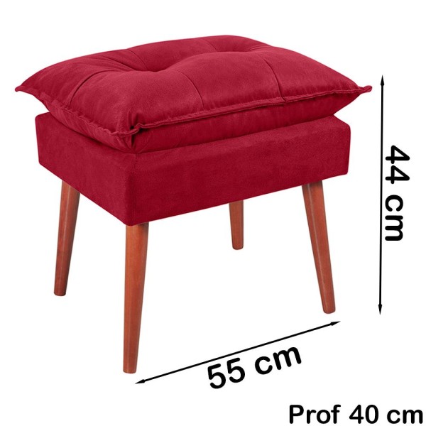 Encontraproduto.com.br - Puff Puf Opall Pes Palito 55x40cm Suede MPassos