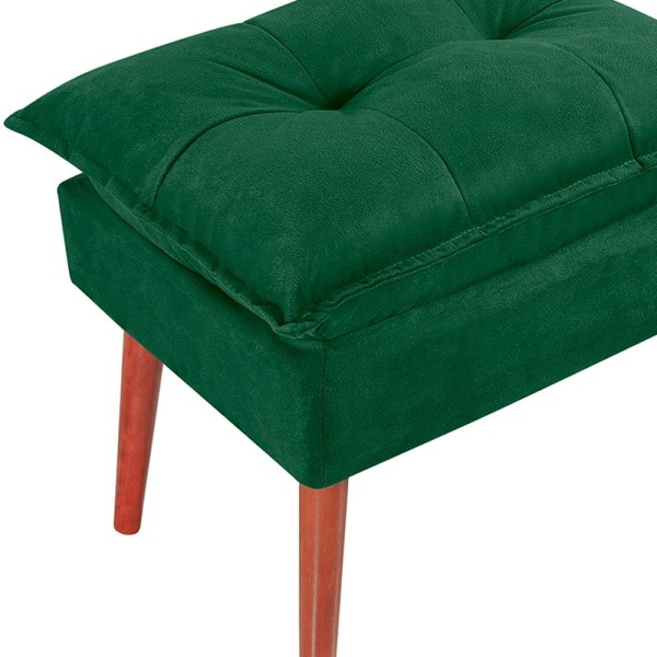 Encontraproduto.com.br - Kit 2 Puff Puf Opall Pes Palito 55x40cm Suede Vermelho Escuro MPassos