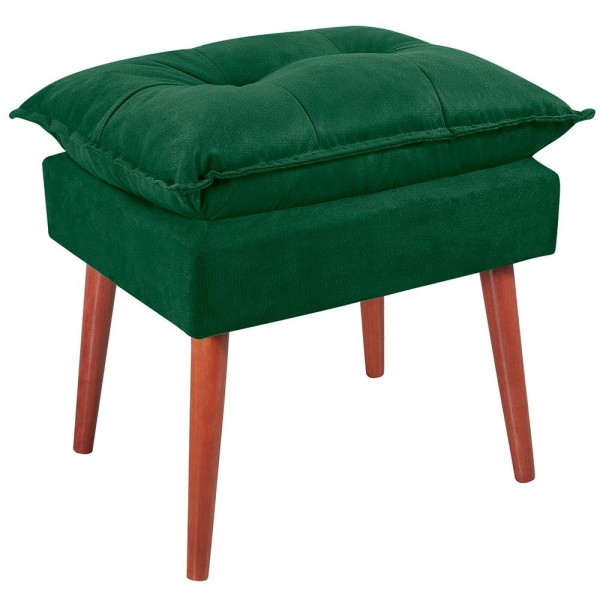 Encontraproduto.com.br - Kit 2 Puff Puf Opall Pes Palito 55x40cm Suede Vermelho Escuro MPassos