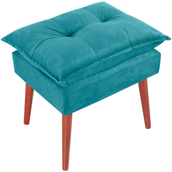 Encontraproduto.com.br - Kit 2 Puff Puf Opall Pes Palito 55x40cm Suede Vermelho Escuro MPassos