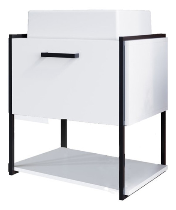 Encontraproduto.com.br - Gabinete Susp Banheiro 50 cm Com Cuba P1009 PP