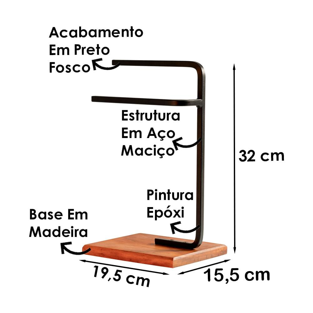 Kit Porta Toalha Bancada E Lixeira 6L Lovell Banheiro Cozinha DHom