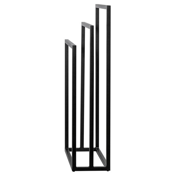 Encontraproduto.com.br - Kit Toalheiro E Porta Toalha Lovell Metal Preto Lavabo Dhom Preto