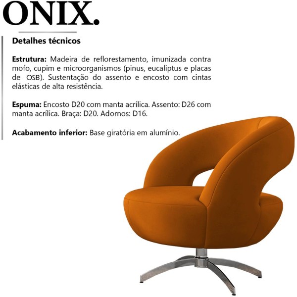 Encontraproduto.com.br - Poltrona Decorativa Base Giratoria Onix SL 942 Moll