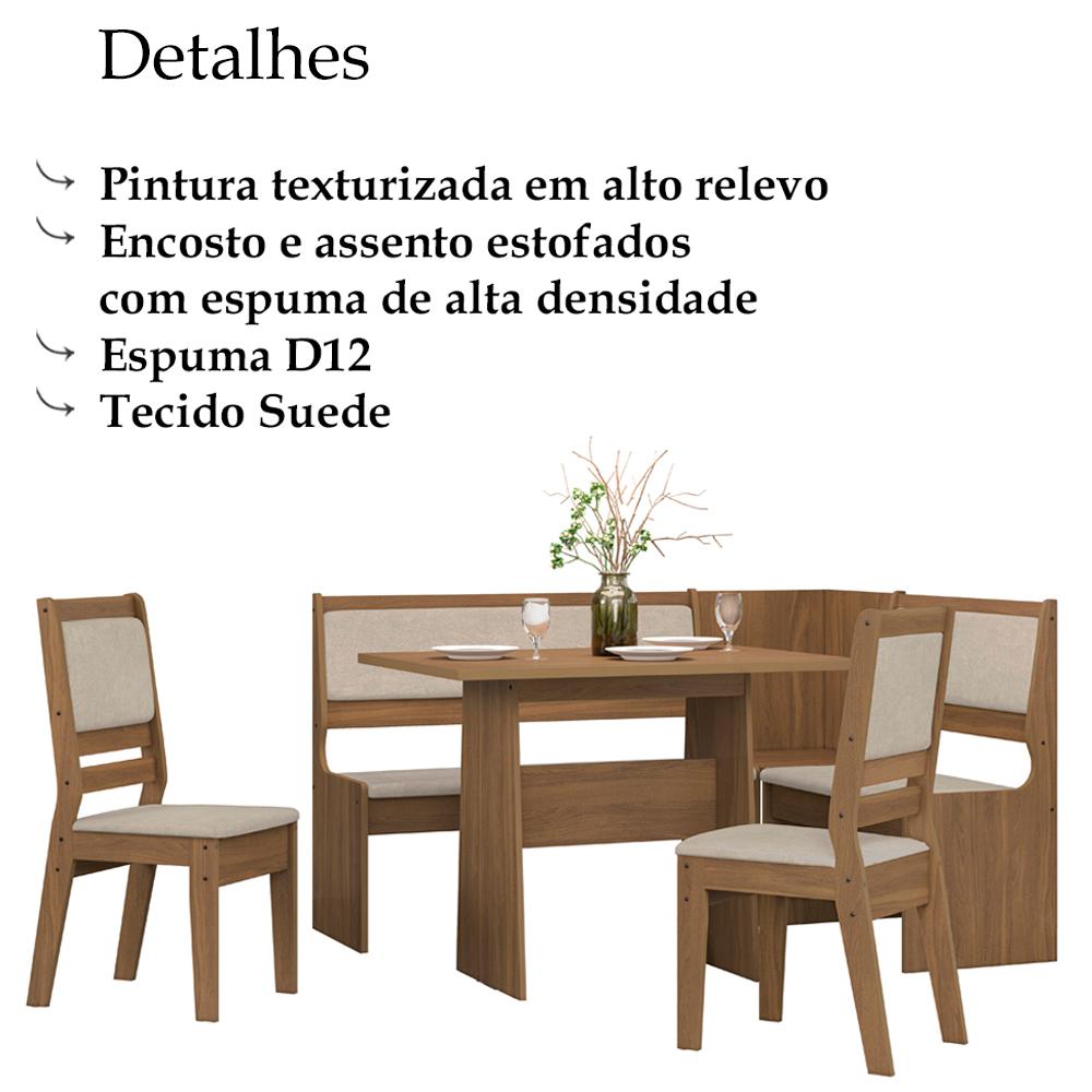 Encontraproduto.com.br - Conjunto Canto Alemao Com Mesa E 2 Cadeiras 11537 Celmo