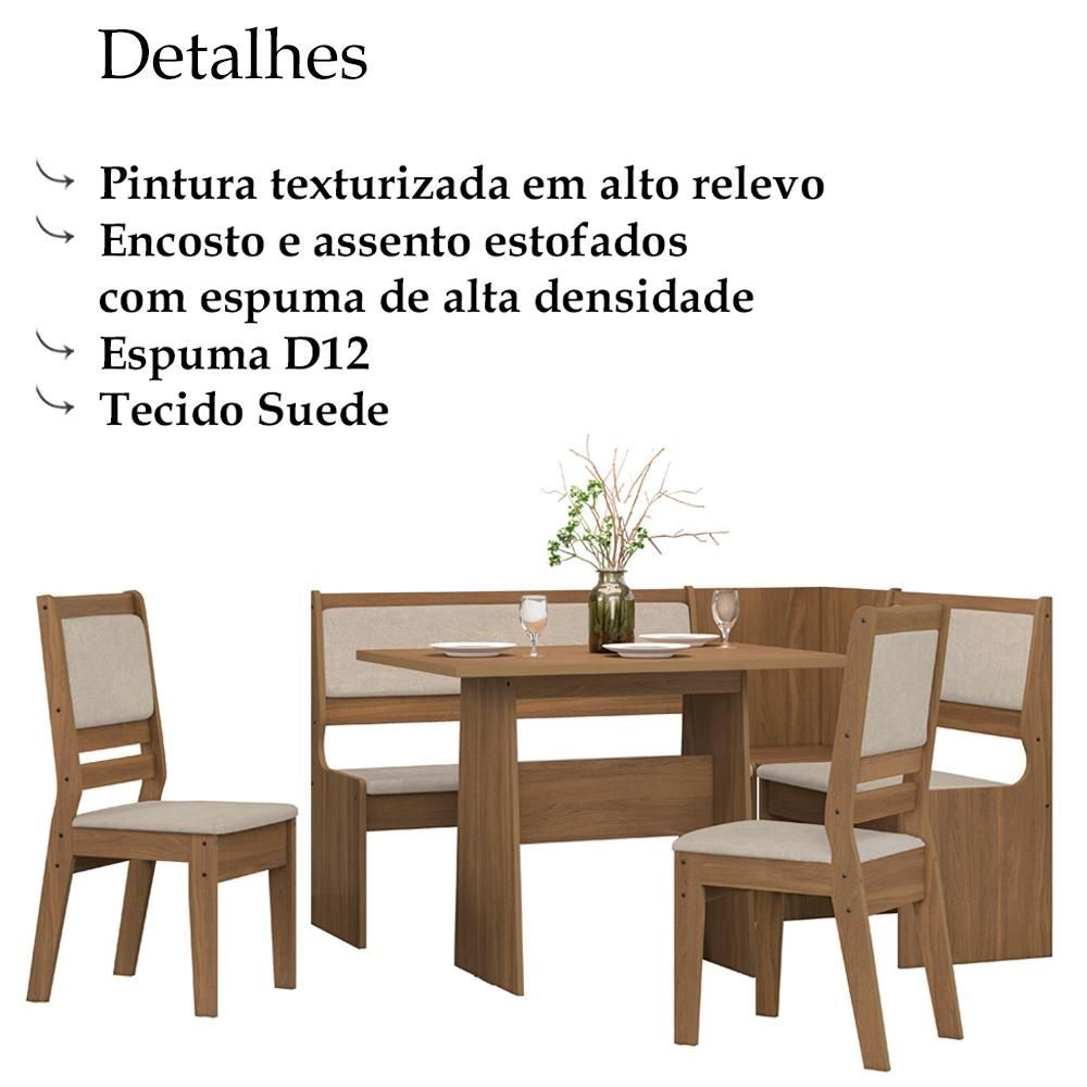 Encontraproduto.com.br - Conjunto Canto Alemao Com Mesa E 2 Cadeiras 11537 Celmo