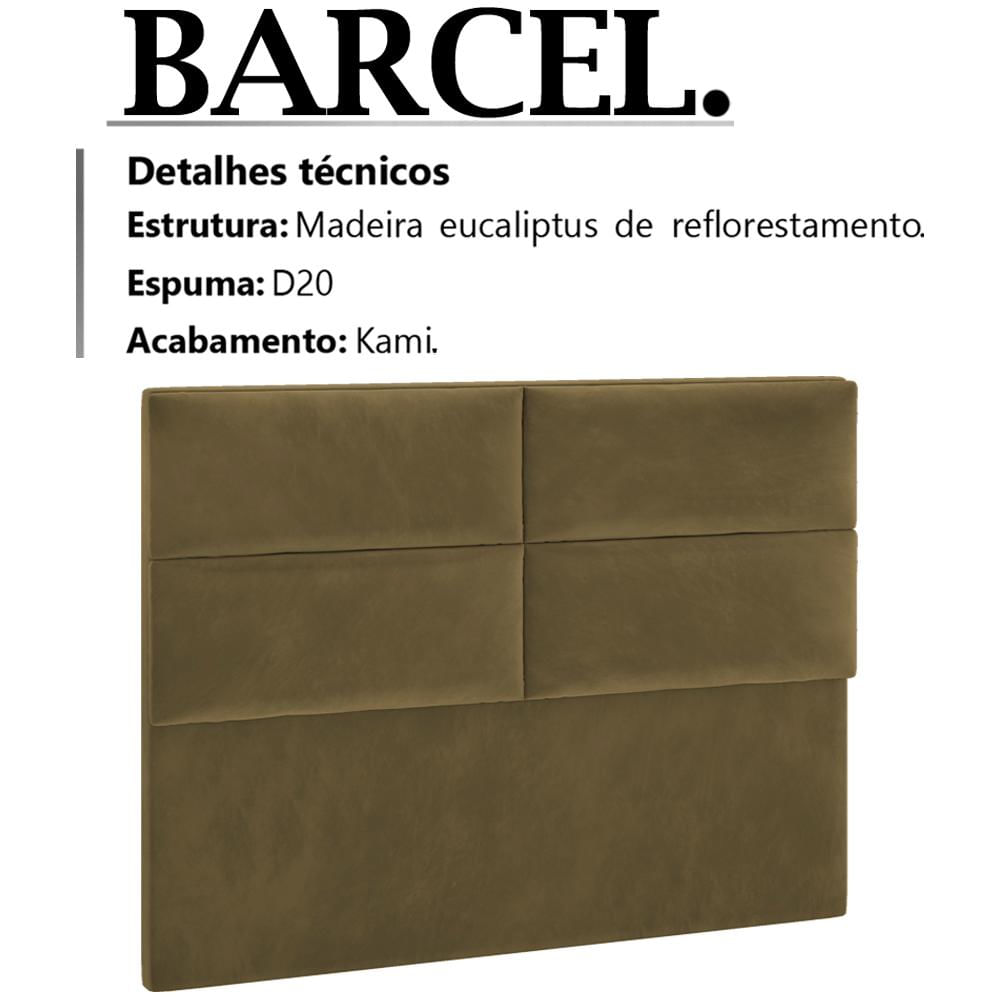 Cabeceira Queen 160 cm Barcel Veludo Peer