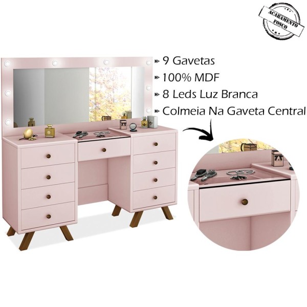 Encontraproduto.com.br - Penteadeira Camarim Com Espelho 00808900 LPA